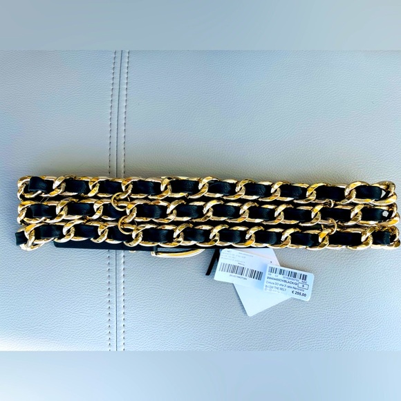 NWT! B-Low The Belt | Wide Leather Chain Belt in Black & Gold Size Small - Picture 6 of 16